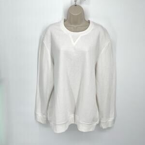 Charter Club NWT Men's Lounge Sweatshirt Fleece Lined Size L Angel White